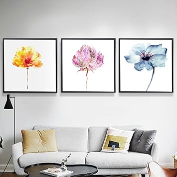 Wangs Wohnzimmer Sofa Dekorative Wandbemalung Wandmalereien Der Nordischen Moderne Minimalistische Einfache Europ Ische Schlafzimmer Triple T 20 20in Amazon De Kuche Haushalt