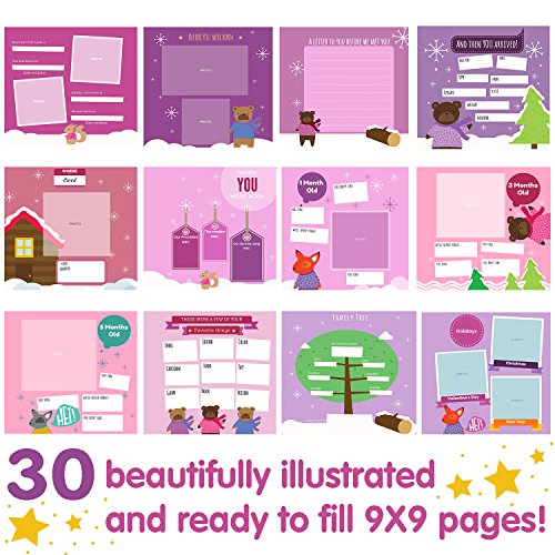 MEMORY BOOK + STICKERS - Unconditional Rosie Baby Girl’s First Year Record Book With 12 Milestone Stickers Included - Thumbnail 2