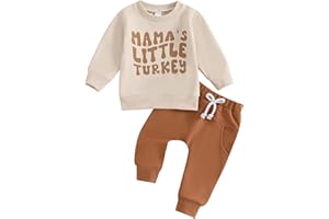 BemeyourBBs Toddler Baby Boy Fall Winter Clothes Funny Letter Long Sleeve Sweatshirt and Pants Set 2 Piece Sweatsuit Outfit