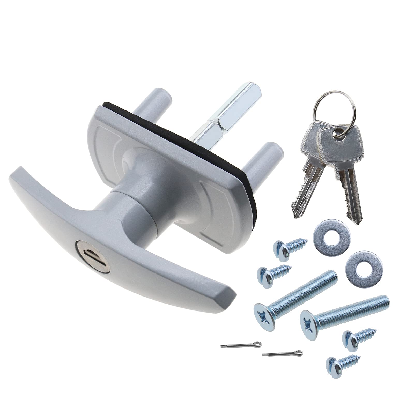 OTOTEC Silver Door Guard Locking Garage Door Lock 50mm Shaft 35mm Fixing Spigots
