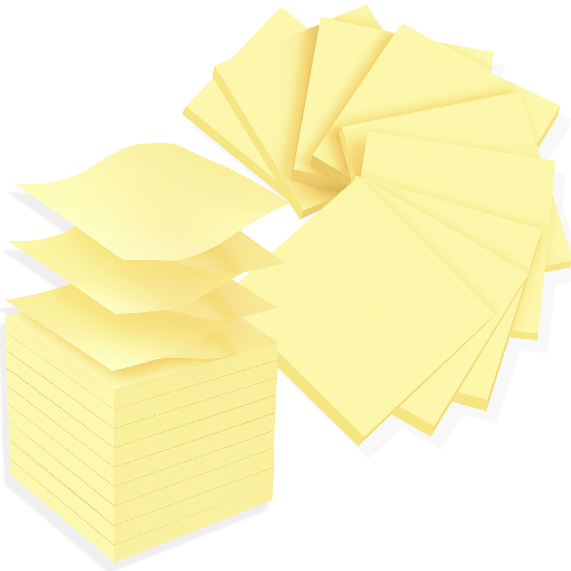 Photo 1 of (18 Pads) Pop Up Sticky Notes 3x3 Refills, Yellow Strong Adhesive Post, Suitable for Home, Office, School, Clean Removal
