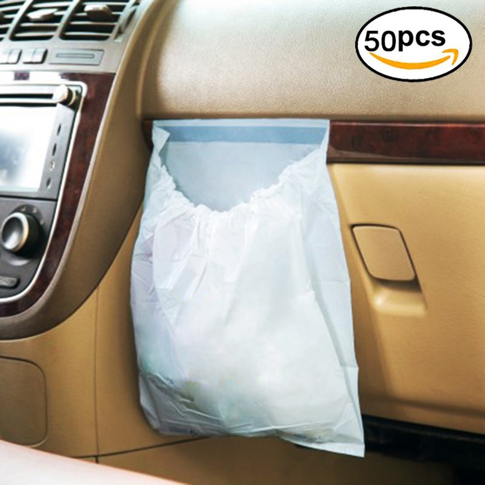 50Pcs Car Garbage Bag Disposable HomeNeat Auto Trash Bag for Litter