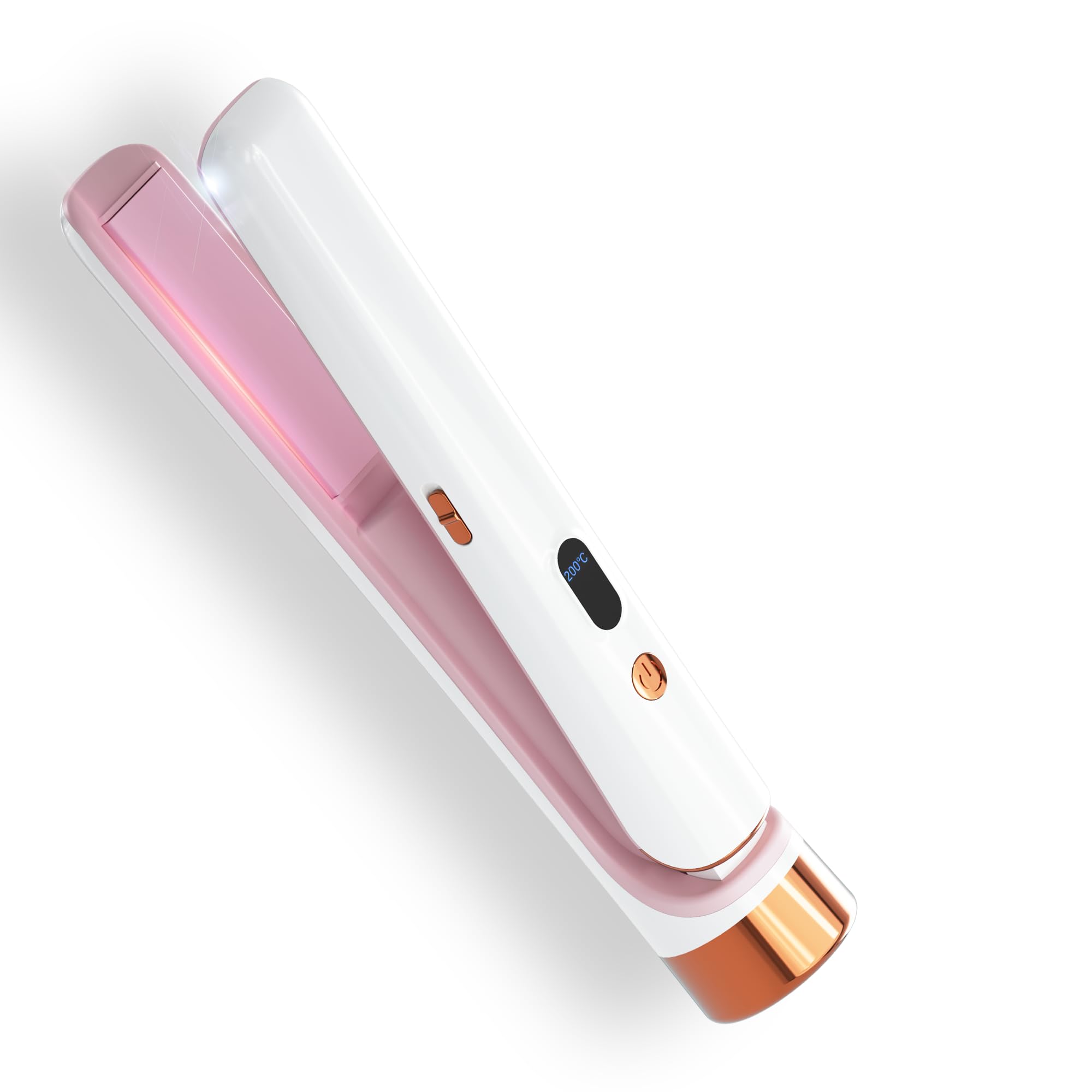 Photo 1 of Cordless Hair Straightener Portable Travel Rechargeable Flat Iron, Fast Heating, Adjustable Temperature for Professional Straightening & Curling – Portable and Travel-Friendly (White) (White)