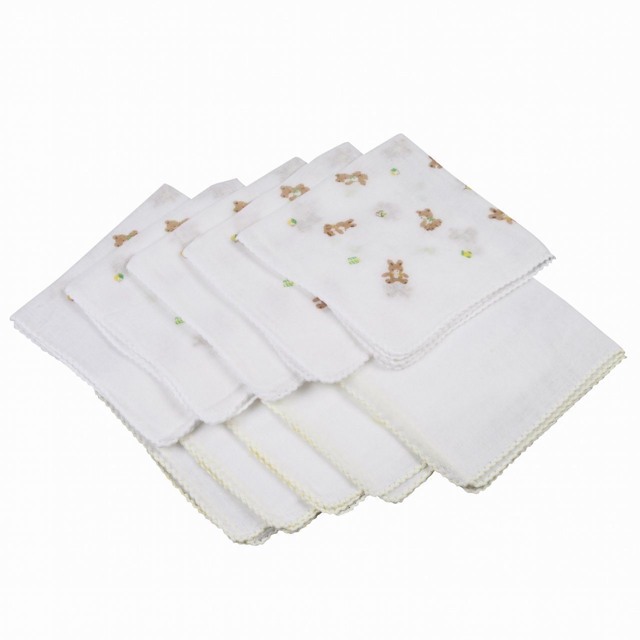 イサム商会 綿100% ガーゼハンカチ アソート 31x31センチメートル (x 5) 10枚商品画像