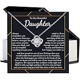 GLAVICY Daughter Necklace, Meaningful Gift for Daughter, Inspirational Message Jewelry, Stainless Steel Pendant Necklace – Standard Gift Box