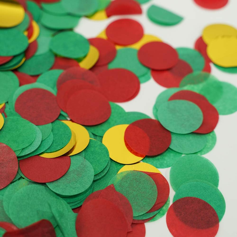 2.5cm Paper and Foil Confetti Christmas Mix Round Tissue Confetti 6000pcs for Parties Weddings Birthday Party Balloon Table Decoration (Red - Image 4