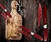 Carbon Knife Set with Block – 6-Piece Never-Dull Kitchen Knife Set – Meat, Veggie, Bread Knife Set – Nonstick Chef Knife Cooking Knives for Kitchen – Precise-Slice Carbon Steel by Chef Essential