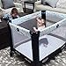 CC Pack N Play Mattress Pad Cover Protector, Fitted and Padded Baby Playard Mattress Pad for Pack and Play, Portable Mini Crib, Play Yard, Hypoallergenic Topper Pads, Washer, Dryer Safe