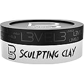 L3 Level 3 Hair Sculpting Clay for Men, Extreme Hold, Matte Finish, 150 ml | Low-shine finish, reworkable texture, shapes and defines, natural look, short hairstyles, level 3 paste