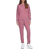 Andrew Marc womens Pleated Shoulder Crewneck Fleece Top