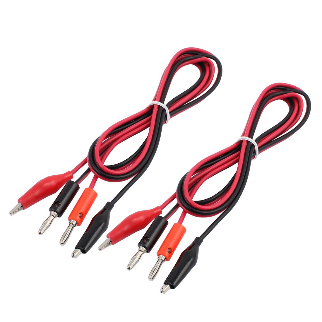 Sourcingmap 2 Pcs Alligator to Banana Connector Cable Jumper Wire Test Leads 1.2m Length