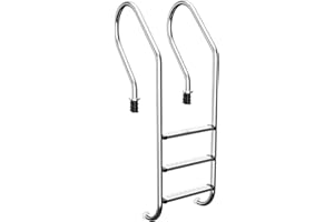 BAOTREE Swimming Pool Ladder, 3-Step Stainless Steel Non-Slip Pedals Pool Stairs for In-Ground Pools, Weight Capacity 330lbs, Easy to Install and Climb for Indoor/Outdoor Pools