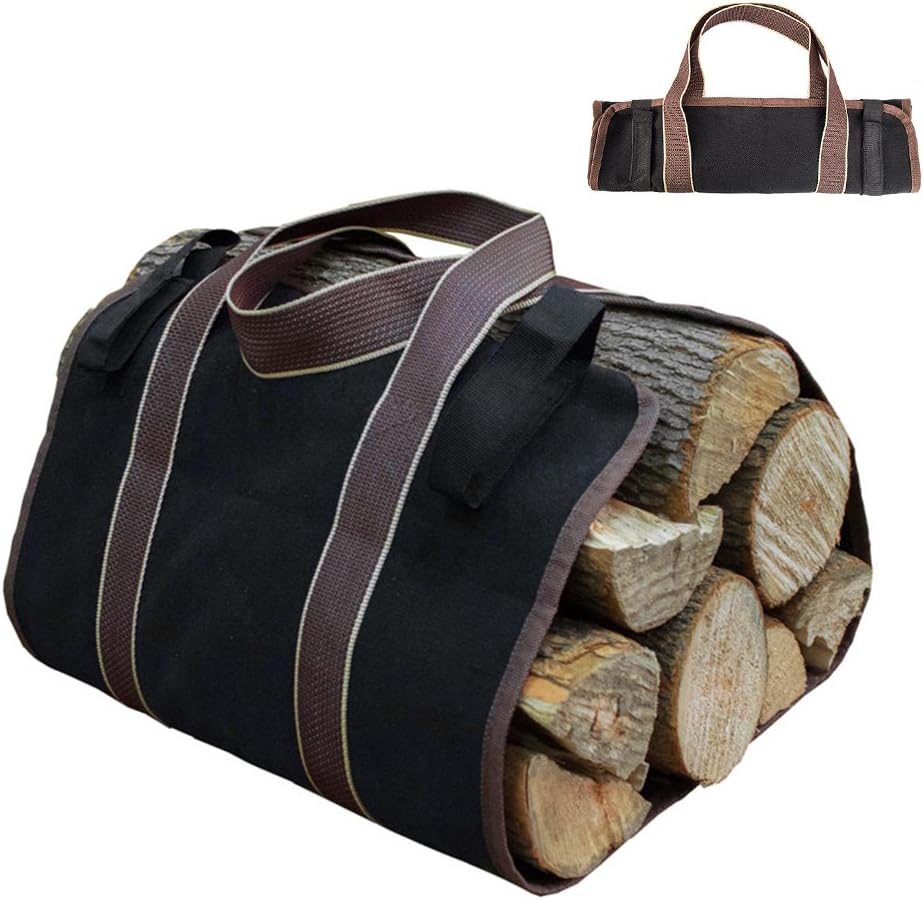 Heavy Duty Canvas firewood log Wood Carrier Bag Wood Holder for