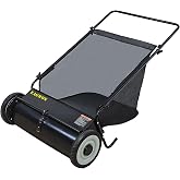 Eagwon Push Lawn Sweeper, 26-Inch Width, 7 Cu. Ft. Hopper Capacity, 4 Spinning Brushes, Adjustable Height, Durable Steel Frame with Rubber Wheels, Ideal for Leaves and Grass