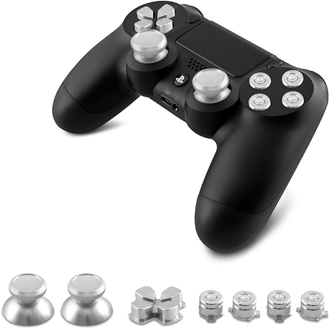 kwmobile Touches Aluminium pour Playstation 4 Dualshock en argenté 4