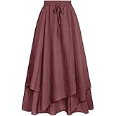 Scarlet Darkness Women Renaissance High Waist Skirt Double Layered Flowy Long Skirts