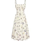 SCARLET DARKNESS Women's Floral Midi Dress Corset Sundresses 2026 Summer Spring Vacation Milkmaid Dresses