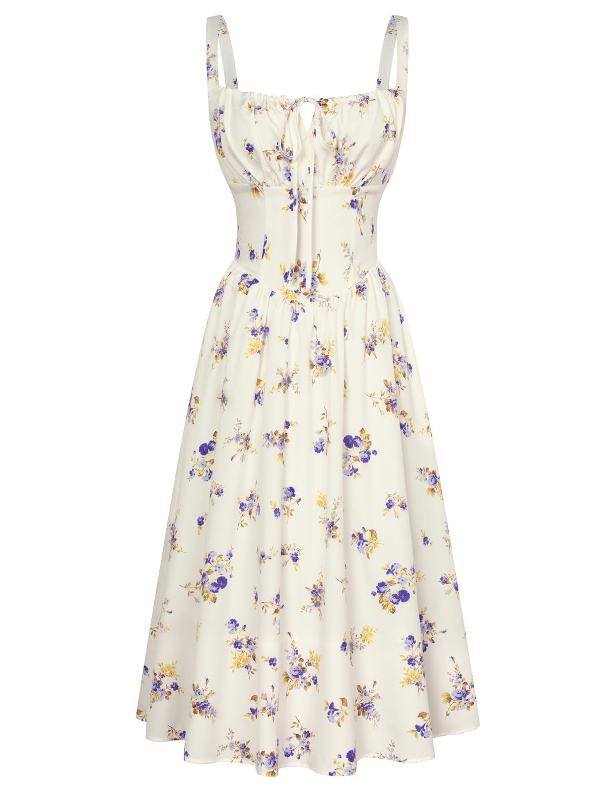 Floral Corset Sundress for Women Ruched Bust Summer