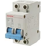 uxcell 2 Poles 50A 400V Low-voltage Miniature Circuit Breaker Din Rail Mount DZ47-63 C50