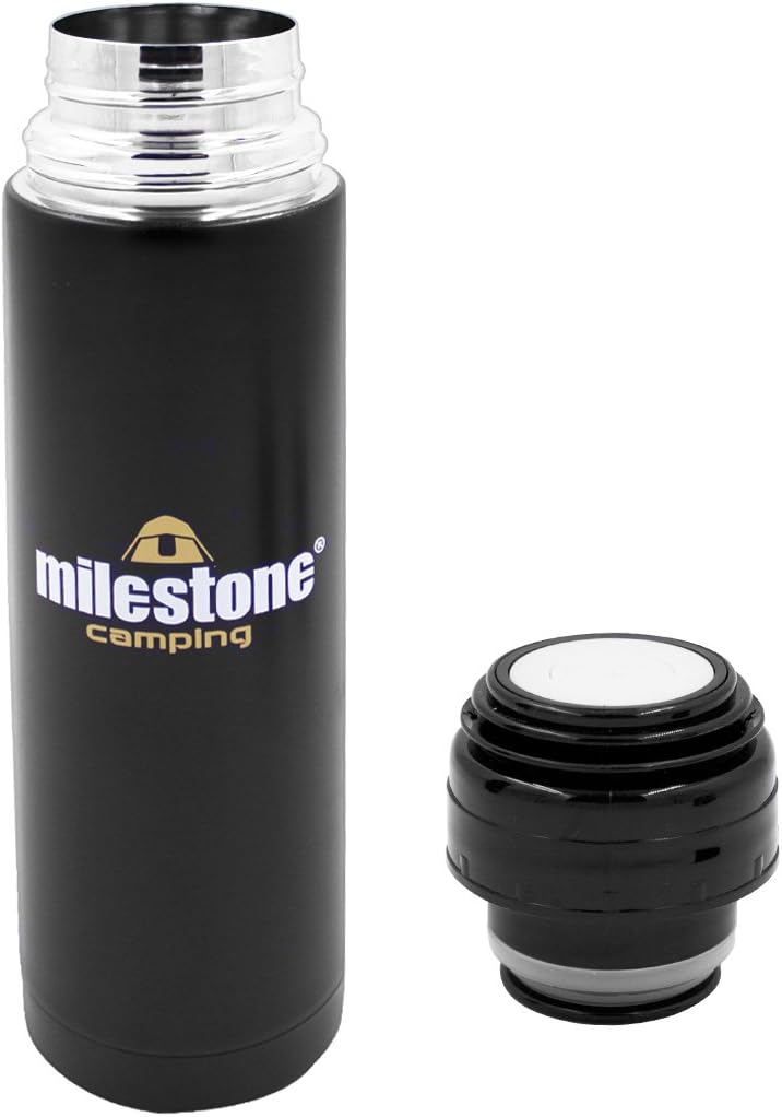 Milestone Stainless Steel Flask, Black, 0.5 Litres, 500 ml - Image 3