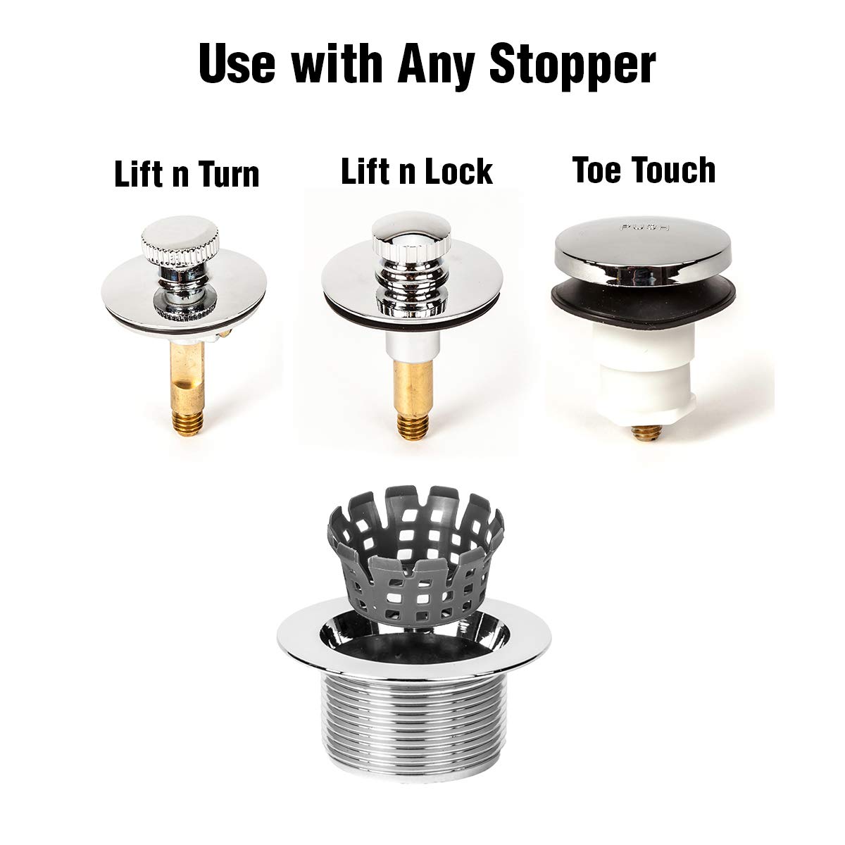 PF WaterWorks TUBSTRAIN Universal Tub Drain Hair Catcher/Strainer