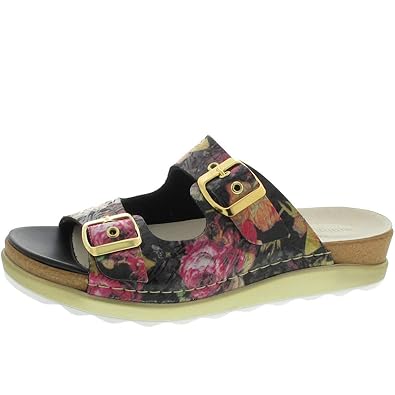 Waldläufer Pantolette Haiti, Farbe: Schwarz/rot