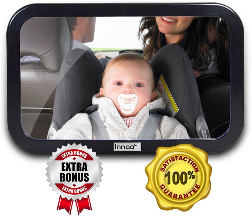 Innoo Tech Backseat Mirror for Baby - Have Your Baby in-Sight at All Times - Safe, Adjustable Car Seat Mirror