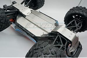 RAIDENRACING V1 V1 V1 Old Version Maxx Steel Chassis Protector Guard Armor Front Center Rear Skid Plate for Traxxas V1 1/10 MAXX