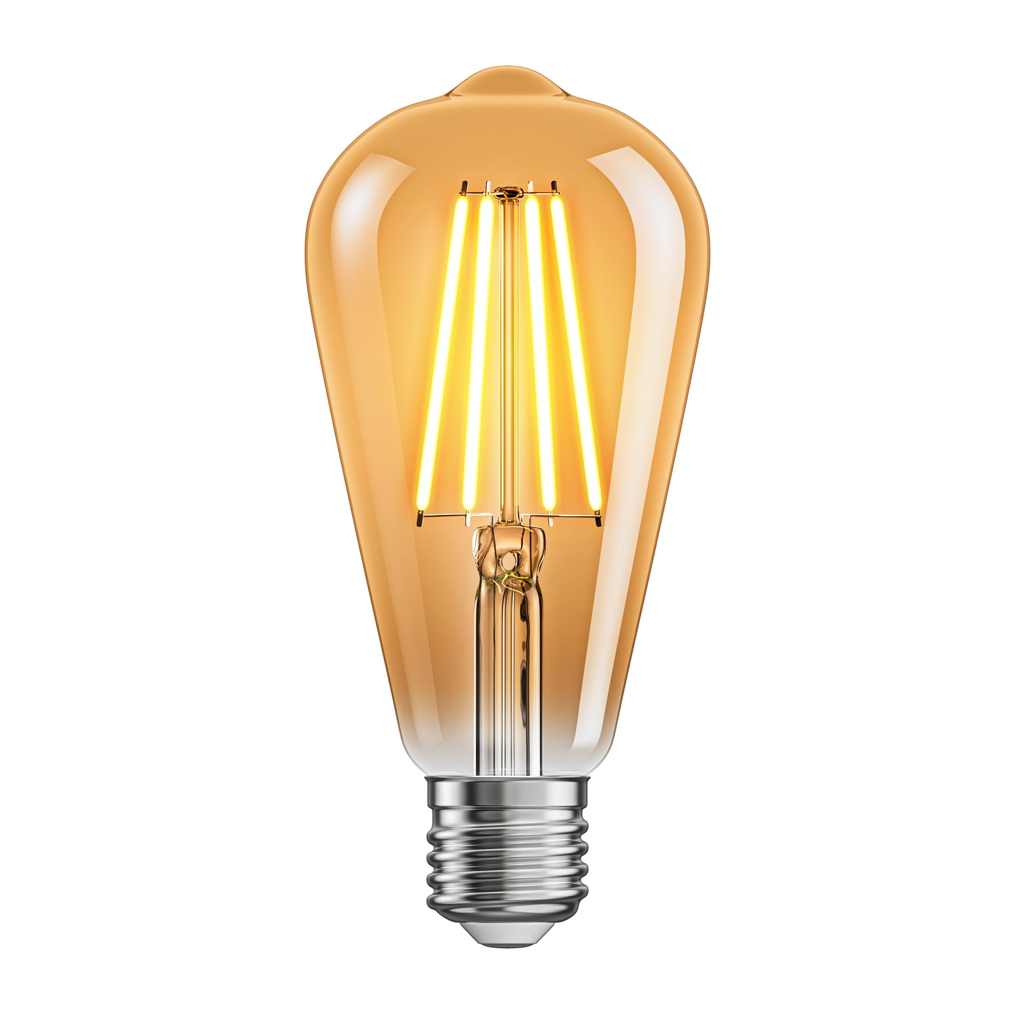 ledscom.de E27 LED Bulb, ST64, Extra Warm White (2500 K), 7.2 W, 814lm, 3-Level dimmer, Gold-Coloured