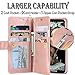Auker Galaxy S9 Wallet Case for Women/Men, Trifold 9 Card Holder Folio Flip Leather Zipper Wallet Case with Strap&Cash Pocket Shockproof Full Body Protective Magnet Purse Case for Samsung S9 Rosegold