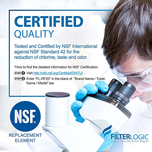 FilterLogic LT800P Replacement Refrigerator Water Filter, Compatible with LG LT800P, Kenmore 9490, ADQ73613401, LSXS26326S, LMXC23746S, WF-LT800P, 469490, LMXC23746D, ADQ73613402, 46-9490, 2 Pack