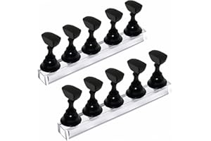 Treamlyn 10Pcs Nail Stand for Press on, Fake Acrylic Nail Stand, Nail Display Practice Stands with Magnetic Base, Nail Tip Holders for Salon and Home DIY