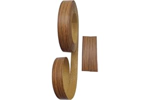 HGKJHFmelamine Edging Tape。 pre Coated with hot melt Adhesive Flexible Veneer Edge Edging, Used for Cabinet and Furniture Maintenance (Warm Brown Oak Color, 1.81cm*7.6m)