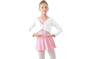 Daydance Girl's Dance Crop Tops Ballet Wrap Shrug Sweater Long Sleeve