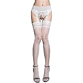 Confonze Womens Suspender Thigh High Stockings Sexy Lace Garter Belt Pantyhose