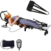 Electric Decompression Table for Neck &amp; Back, No-Hang Inversion Traction Machine for Back Pain Relief, Adjustable Stretch Table, 440 LB Capacity, Spinal &amp; Lumbar Traction Decompression Device(Orange)
