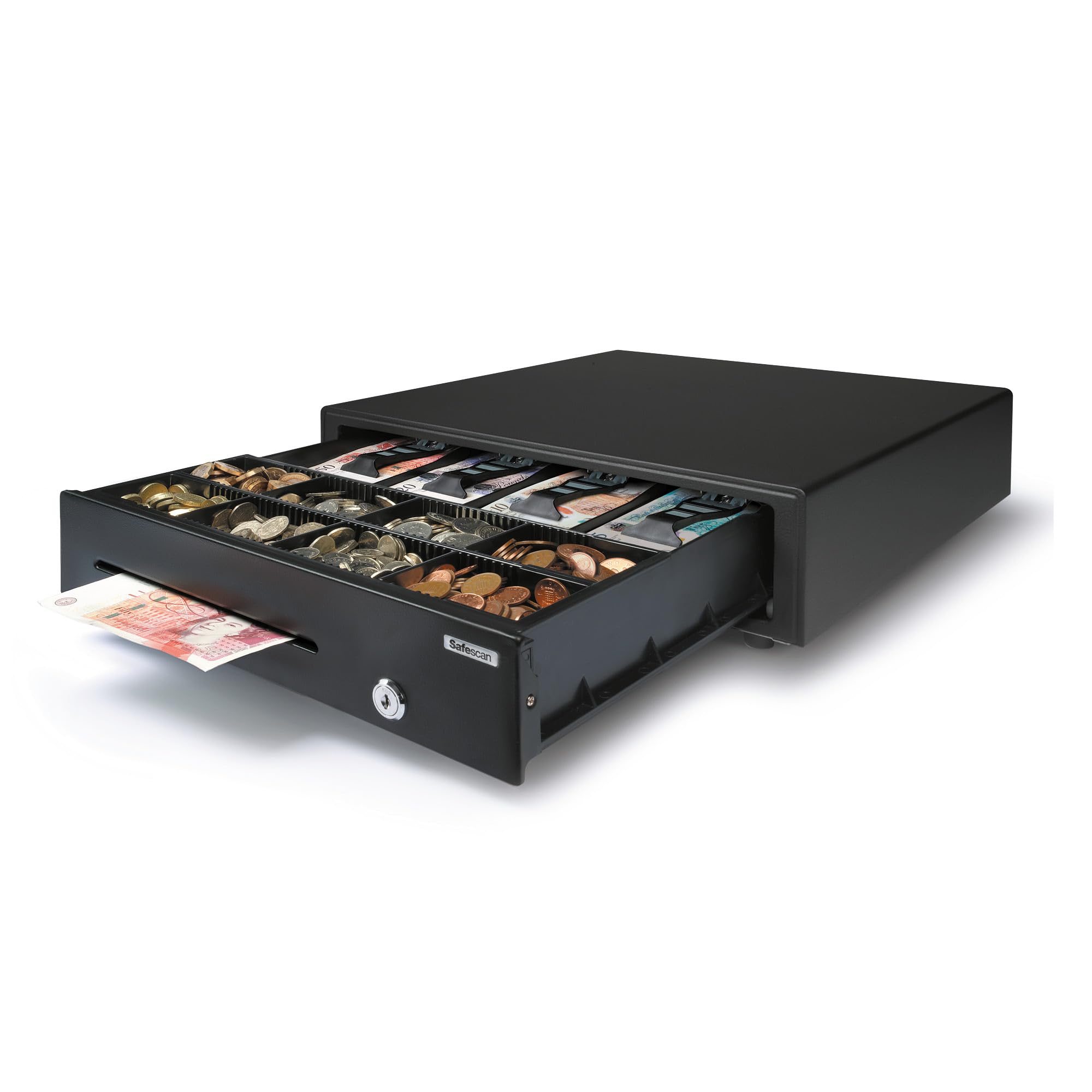 Safescan LD-4141 Light-Duty Cash Drawer that Safely Stores Your Cash, Till Drawer with 4 Note and 8 Coin Slots - Cash Till with RJ-12 Connection - Reliable Cash Register Drawer of 41 X 41.5 X 11.5 cm
