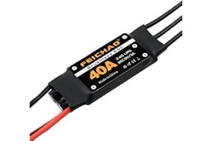 FEICHAO 40A Brushless ESC 2-4S Speed Controller with 5V 3A BEC for Fixed Wing DIY RC Multi-axis Aircraft Drone Helicopter (1Piece, Long Cable)