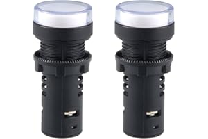 uxcell 2Pcs Red/Green Indicator Light AC/DC 24V, 22mm Panel Mount, Dual-Color, for Electrical Control Panel, HVAC, DIY Projec