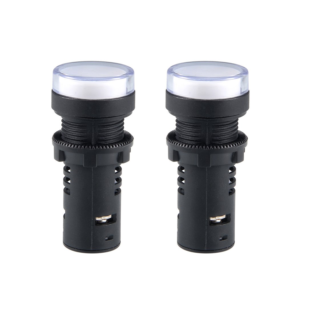 sourcing map 2Pcs Red/Green Indicator Light AC/DC 24V, 22mm Panel Mount, Dual-Color, for Electrical Control Panel, HVAC, DIY Projects