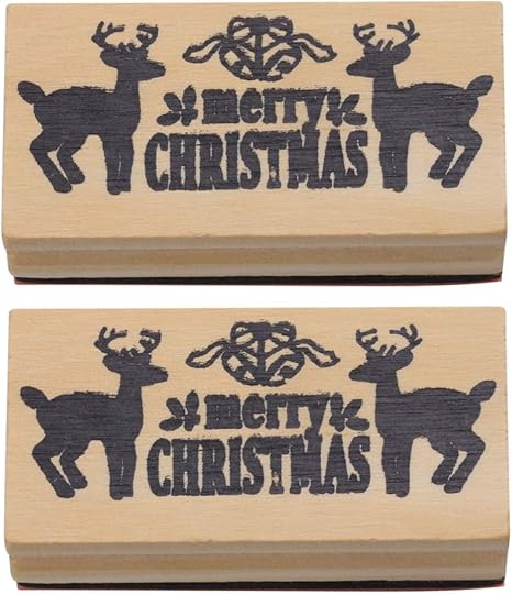 Amazon Aboofan 2pcsメリークリスマススタンプトナカイ木製ゴム印カード作成スクラップブッキングと工芸品diyクリスマスデコレーション 置物 オブジェ オンライン通販