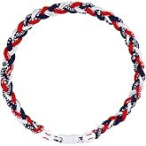 Baseball Necklace, Nylon Baseball Rope Necklaces Sports Necklace Baseball Chain for Adults Baseball Team Lovers (Red)