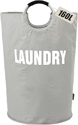 DOKEHOM 160L XXL Collapsible Laundry Hamper Grey 20x31in 51x79cm