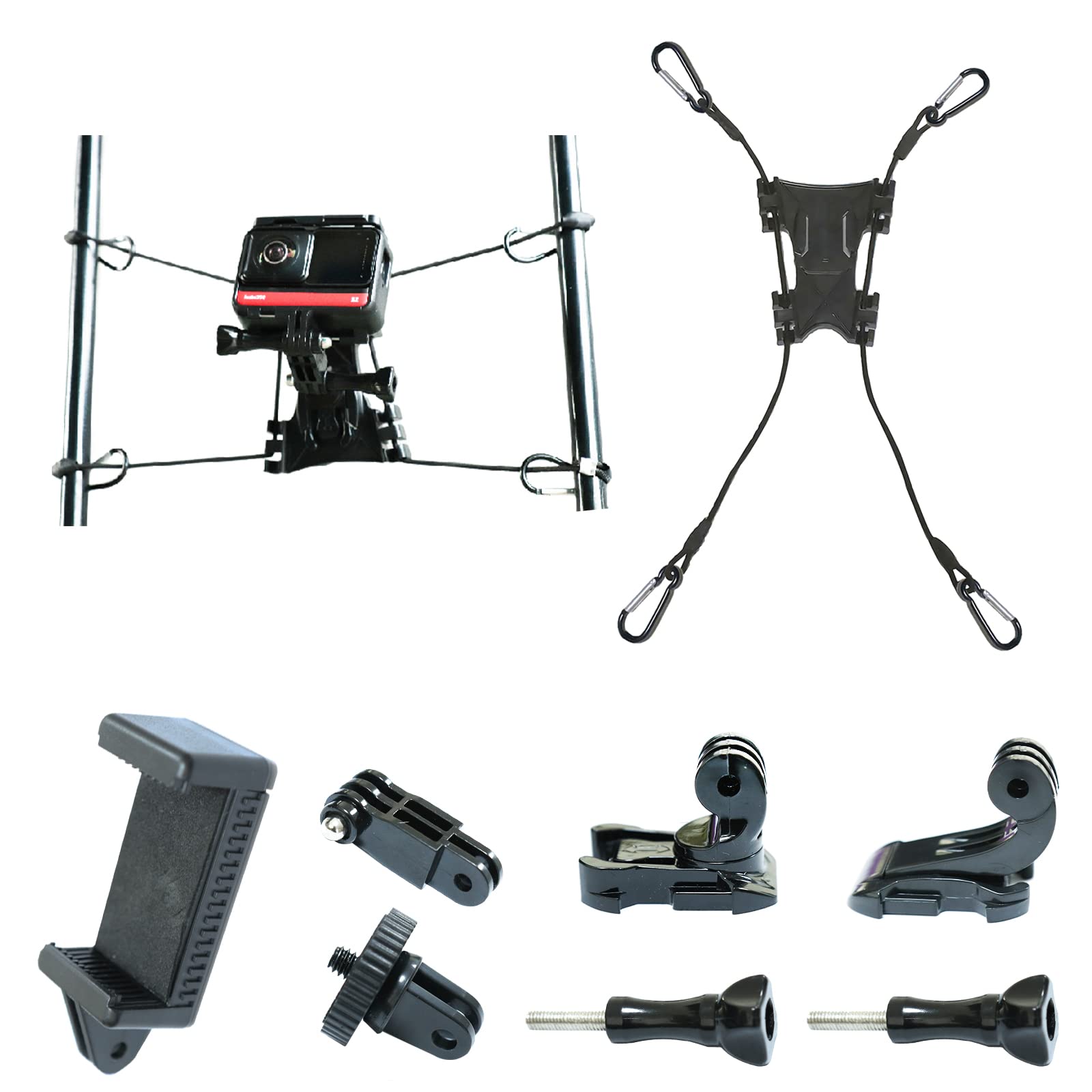 Higatful Fence Mount Compatible with Gopro Insta360 ONE X2 RS iphone Smart Phones Mevo Start and Other Action Cameras for Softball Baseball Tennis Football Games Recording