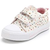 K KomForme Toddler Sneakers for Boys and Girls Dual Hook and Loops Sneakers Baby Canvas Shoes