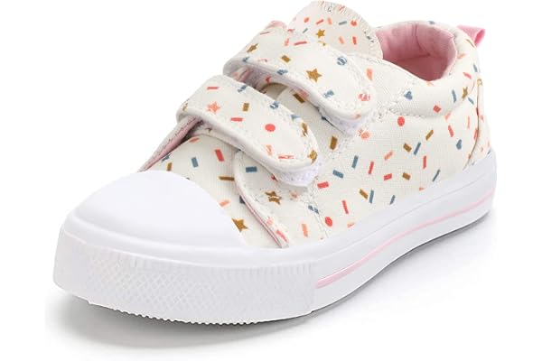 K KomForme Toddler Sneakers Girls Shoes with Dual Hook and Loops | Comfortable, Lightweight