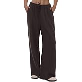 CAMPSNAIL Wide Leg Sweatpants Women - Baggy High Waisted Straight Leg Loose Sweat Pants with Chic Seams Drawstring Pockets