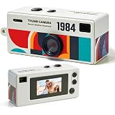 Mini Digital Camera with 0.96 in LCD Screen，1080P 130&deg; Wide Angle Retro Digital Camera with 32GB SD Card USB Card Reader,Keychain Size Adapter for Travel Study Daily Vlogging（White）