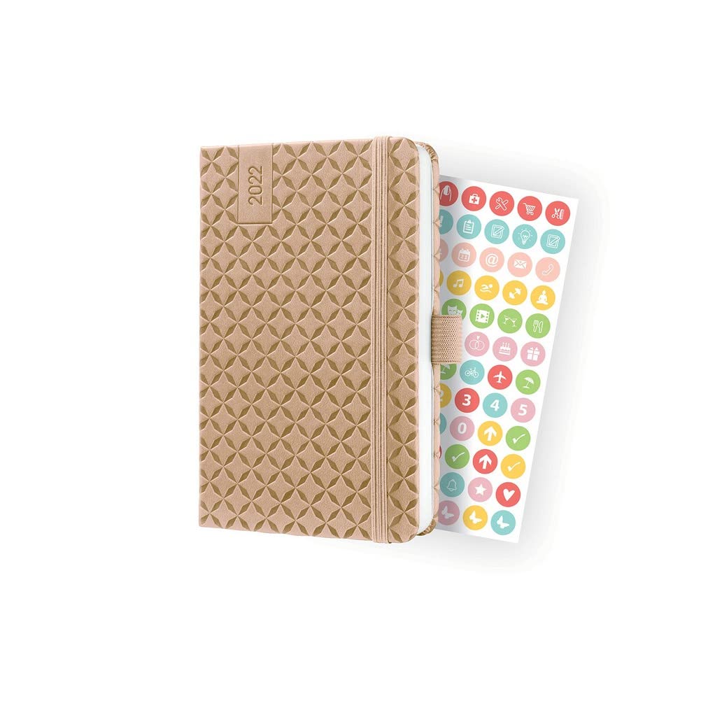 Sigel,ca. A6 J2108 Jolie Weekly diary 2022, 9,5 x 15 cm, hardcover, 174 pages, beige
