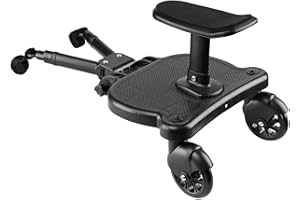 LIVINGbasics Universal Stroller Ride Board, 2in1 Stroller Board with Detachable Seat, Holds Children Up to 55lbs